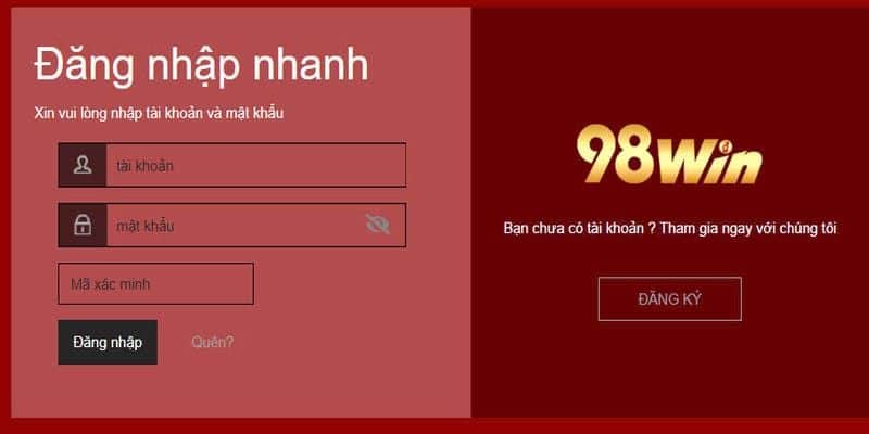 Chỉ với 4 bước đơn giản để đăng nhập 98Win